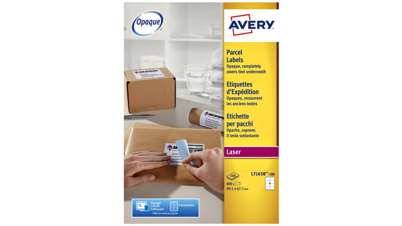 Etiket Avery L7165B-100 99.1x67.7mm blockout 800stuks