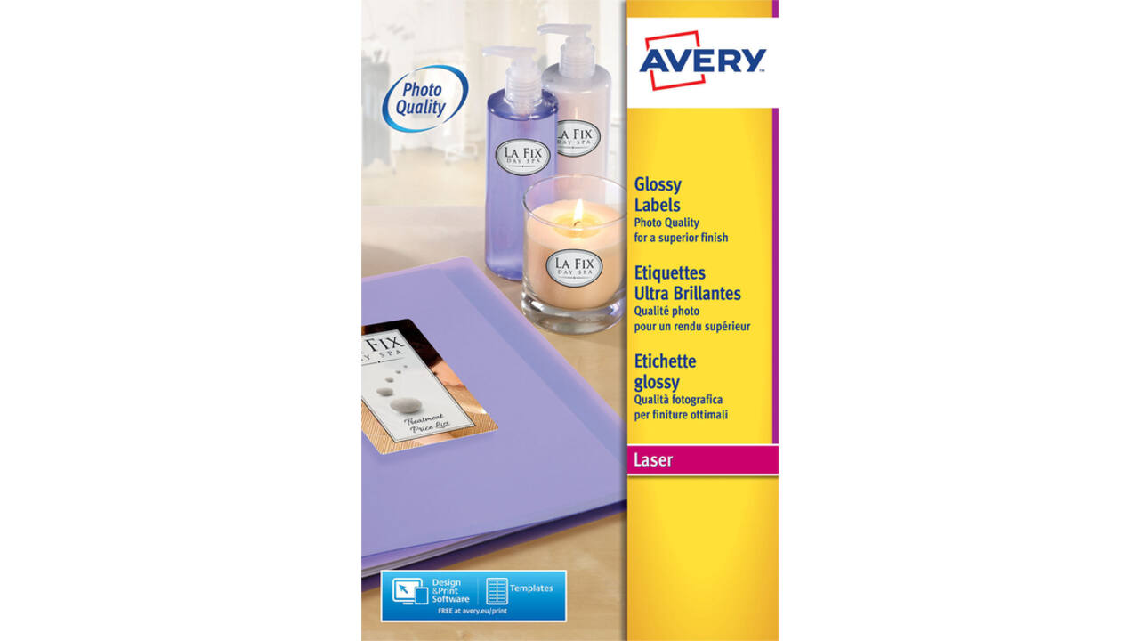 Etiket Avery L7767-40 210x297mm A4 hoogglans wit 40stuks