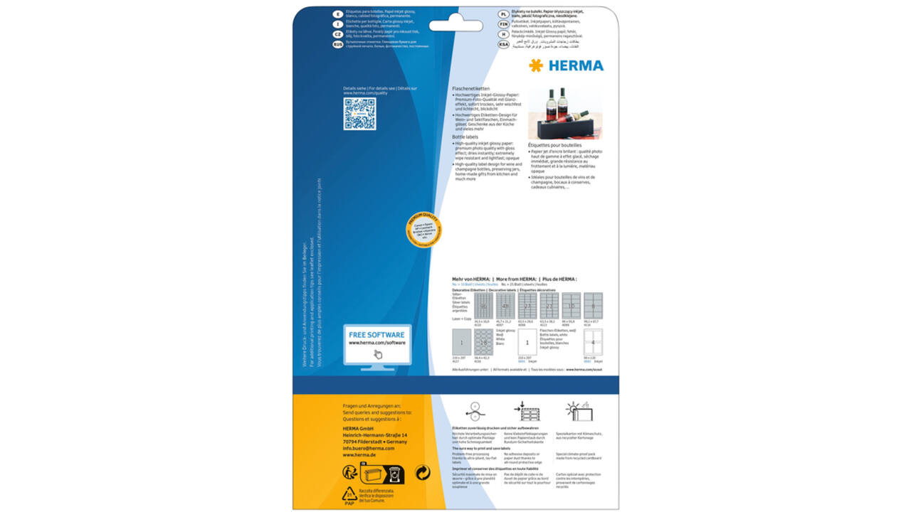 Etiket HERMA 8895 210x297mm A4 glossy wit 10stuks