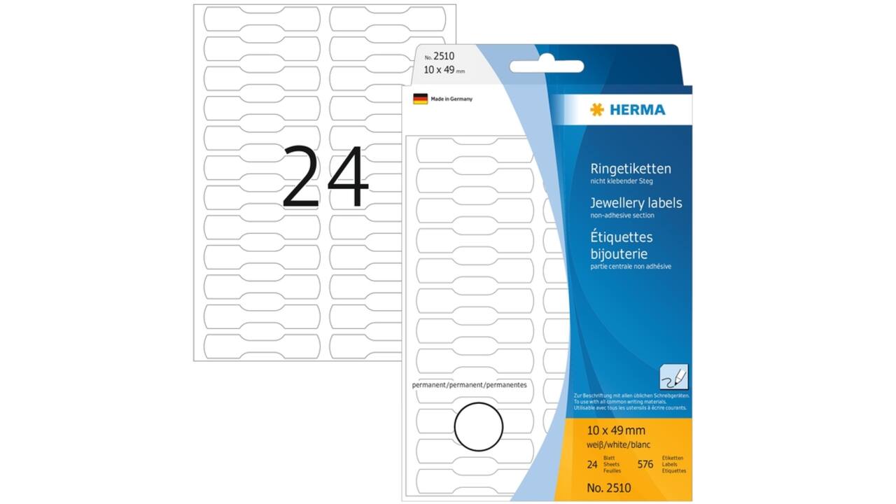 Etiket HERMA 2510 10x49mm wit 600 stuks