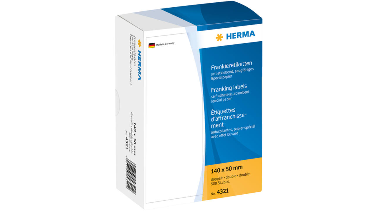 Frankeeretiket HERMA 4321 dubbel 140x50mm 500stuks