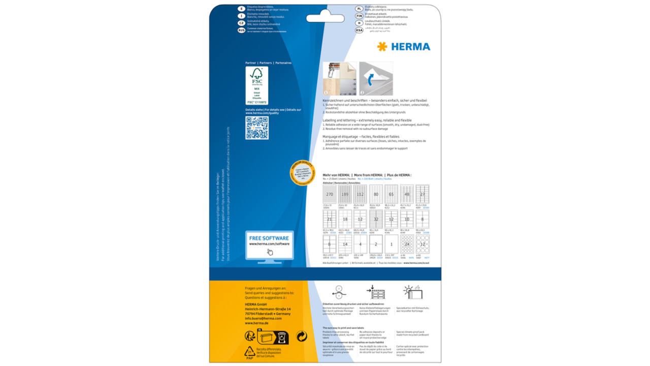 Etiket HERMA 4387 rond 30mm verwijderbaar wit 1200stuks