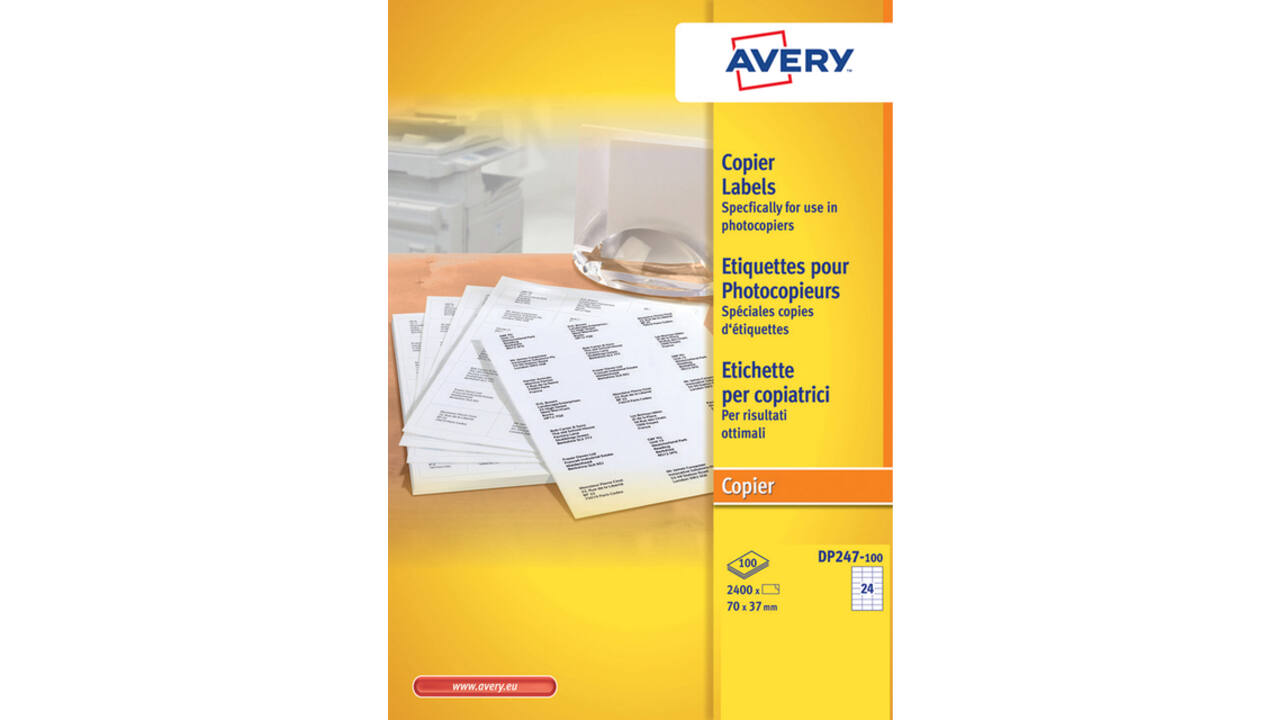 Etiket Avery DP247-100 70x37mm wit 2400stuks