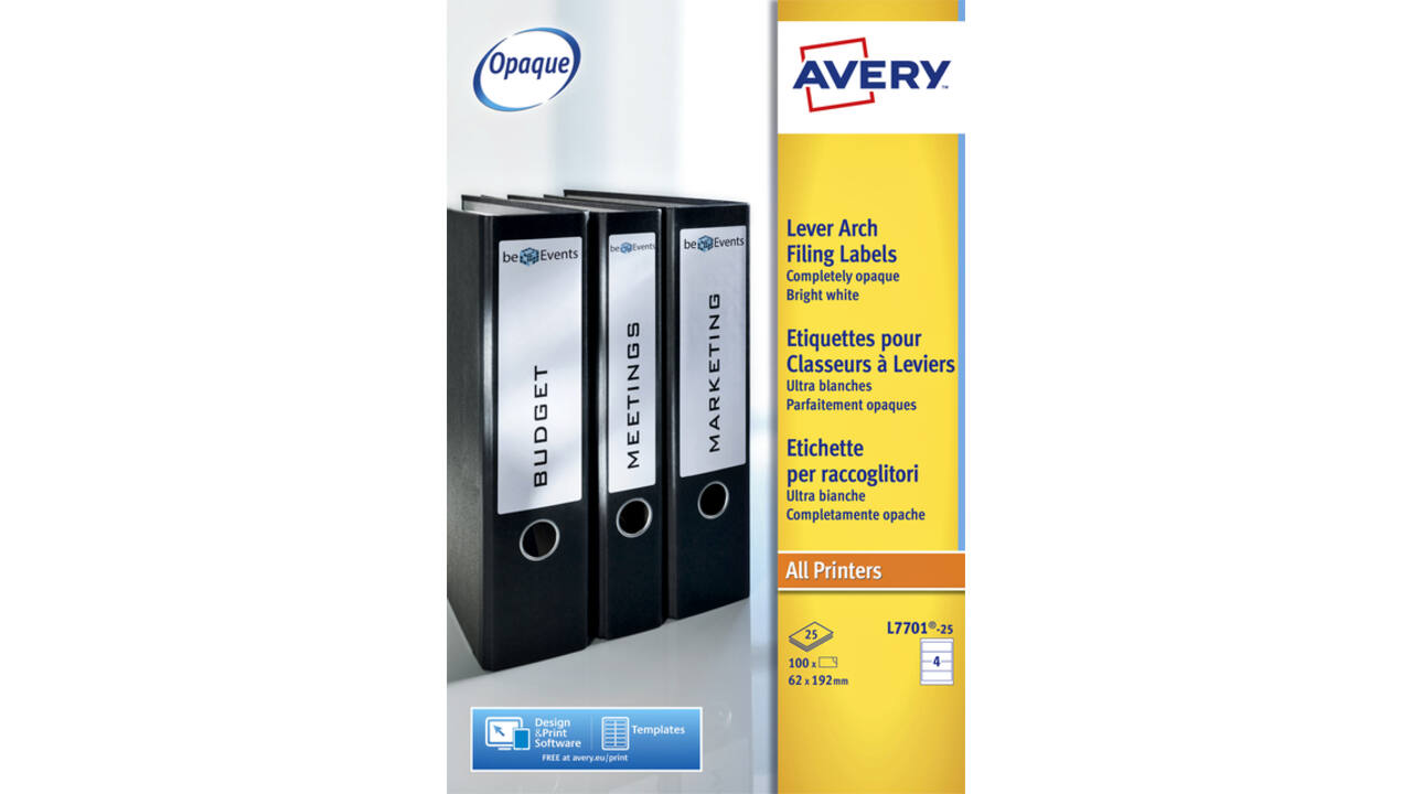Rugetiket Avery breed 62x192mm zelfklevend wit