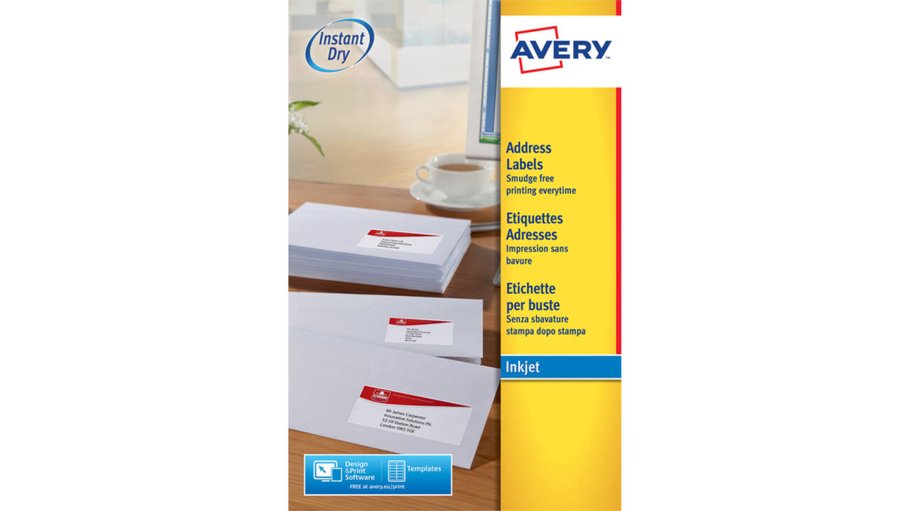 Etiket Avery J8163-100 99.1x38.1mm wit 1400stuks