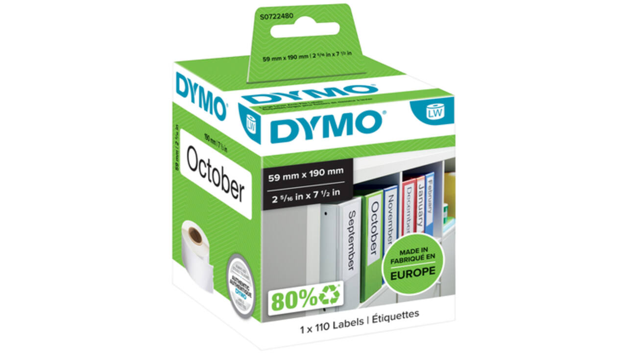 Etiket Dymo LabelWriter naamkaart ordner 59x190mm 1 rol á 110 stuks wit