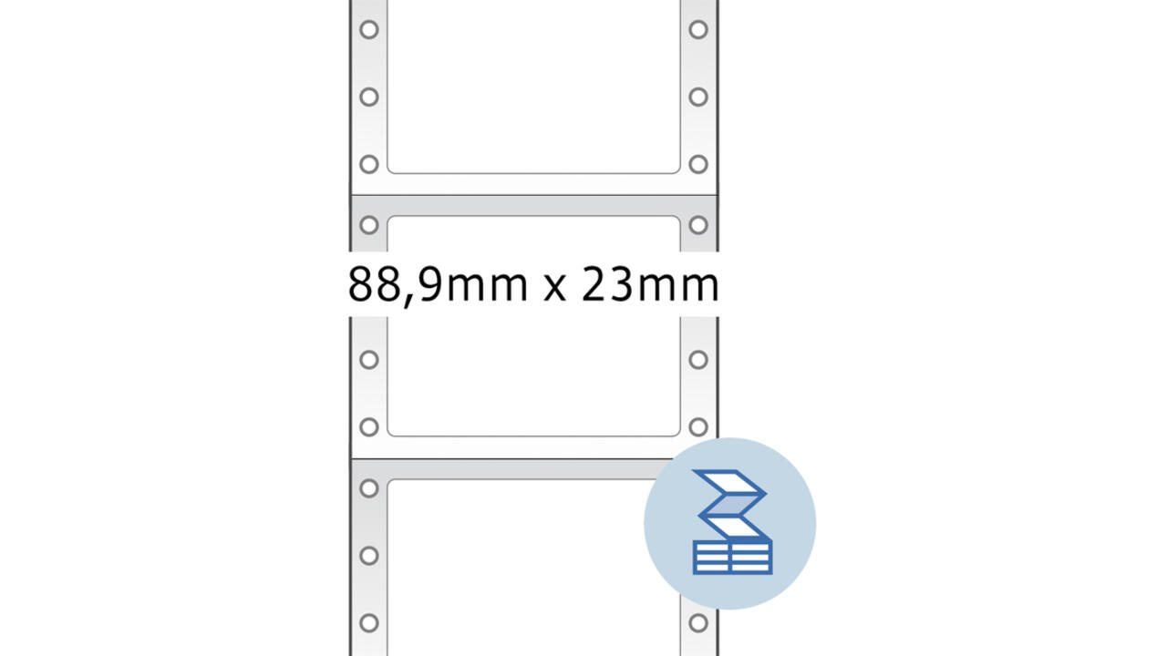Etiket HERMA 8160 88.9x23mm 1-baans wit 2000stuks