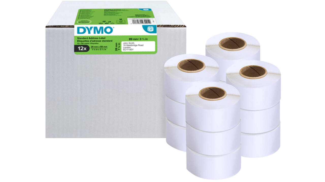 Etiket Dymo LabelWriter adressering 28x89mm 12 rollen á 130 stuks wit