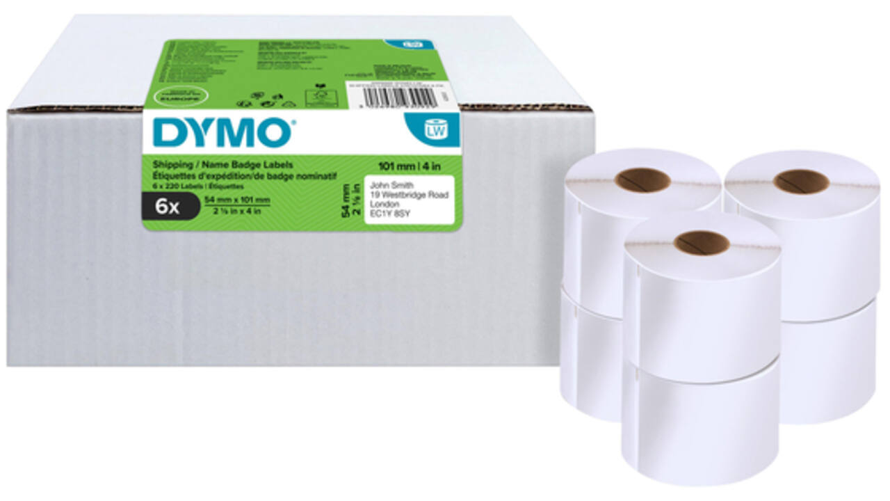 Etiket Dymo LabelWriter naamkaart 54x101mm 6 rollen á 220 stuks wit