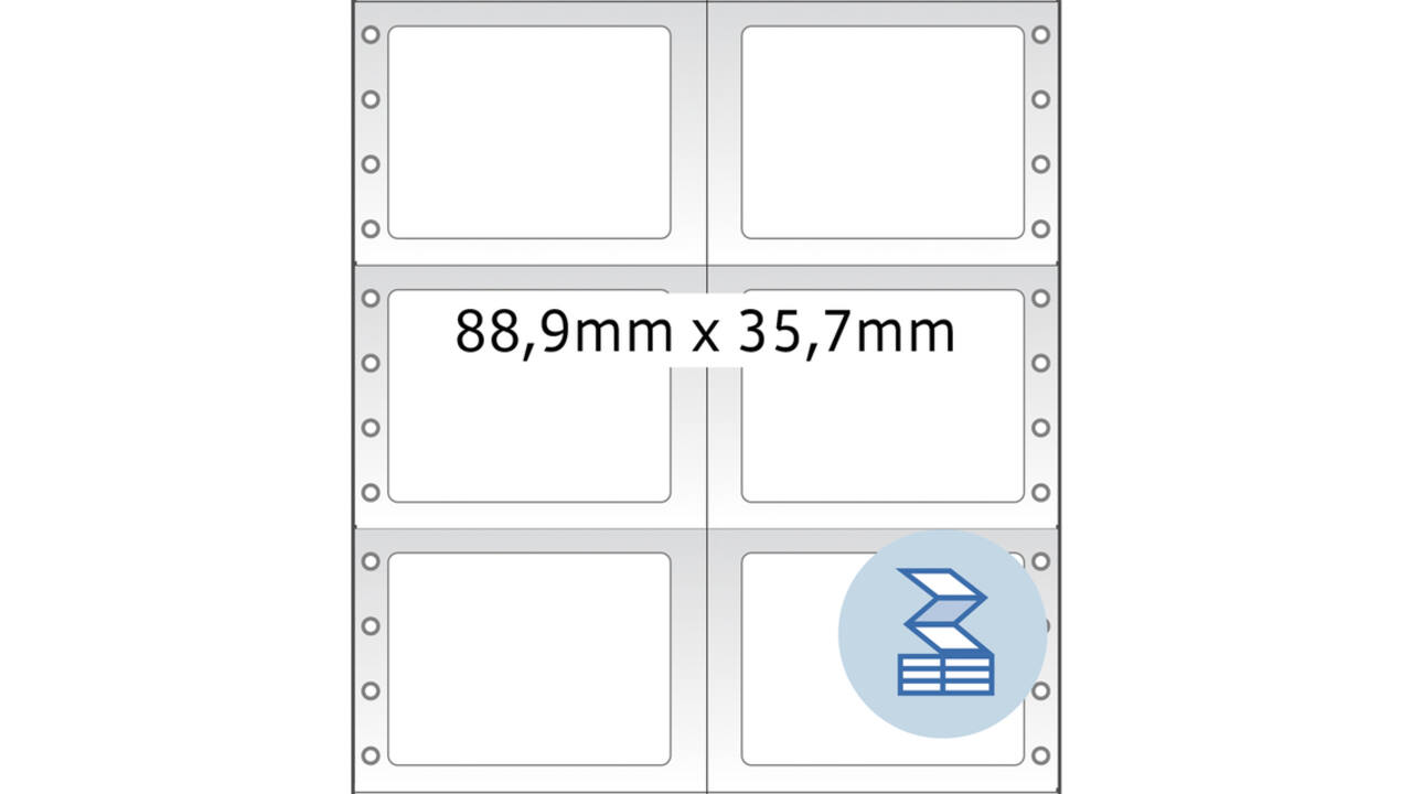 Etiket HERMA 8220 88.9x35.7mm 2-baans wit 8000stuks