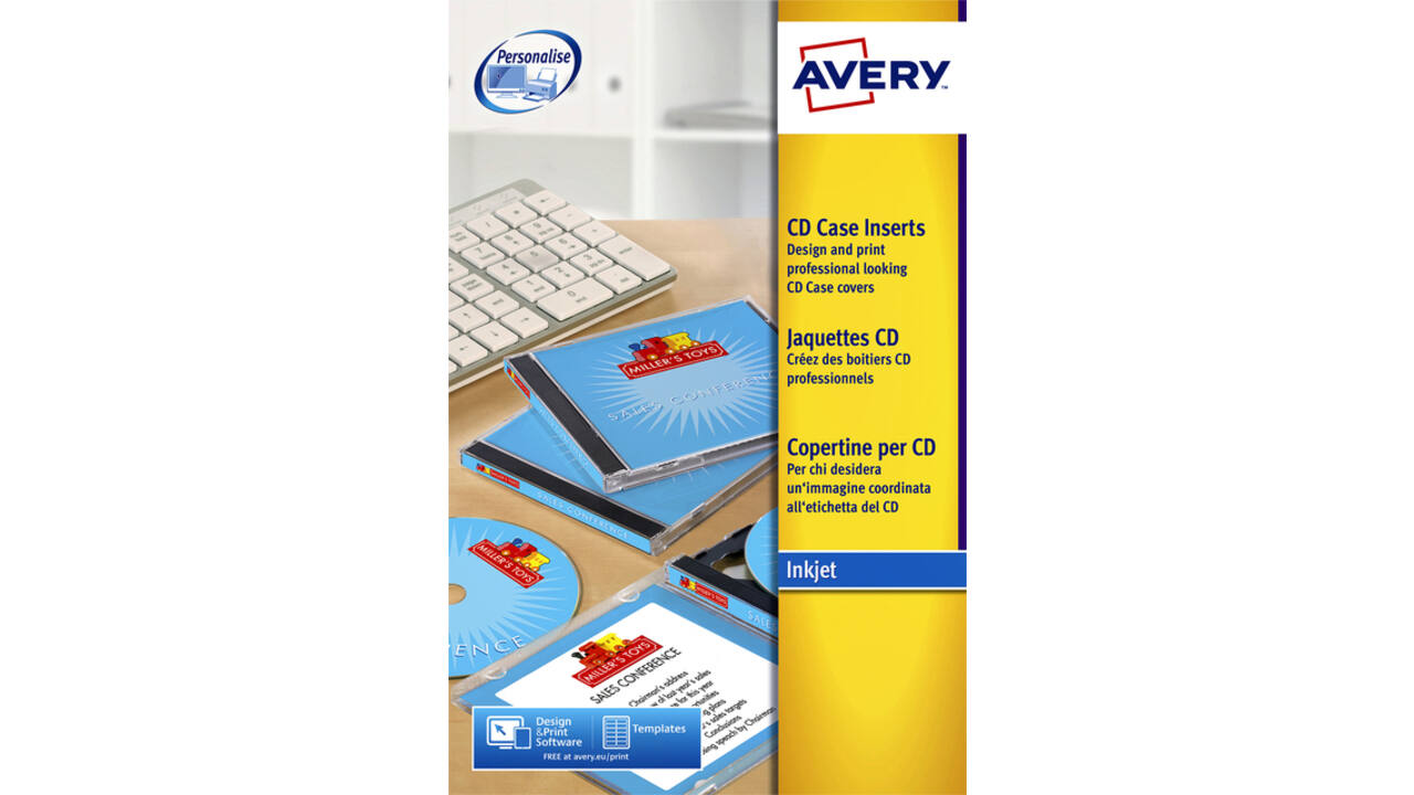 Cd inlegkaart Avery J8435-25 151x117mm