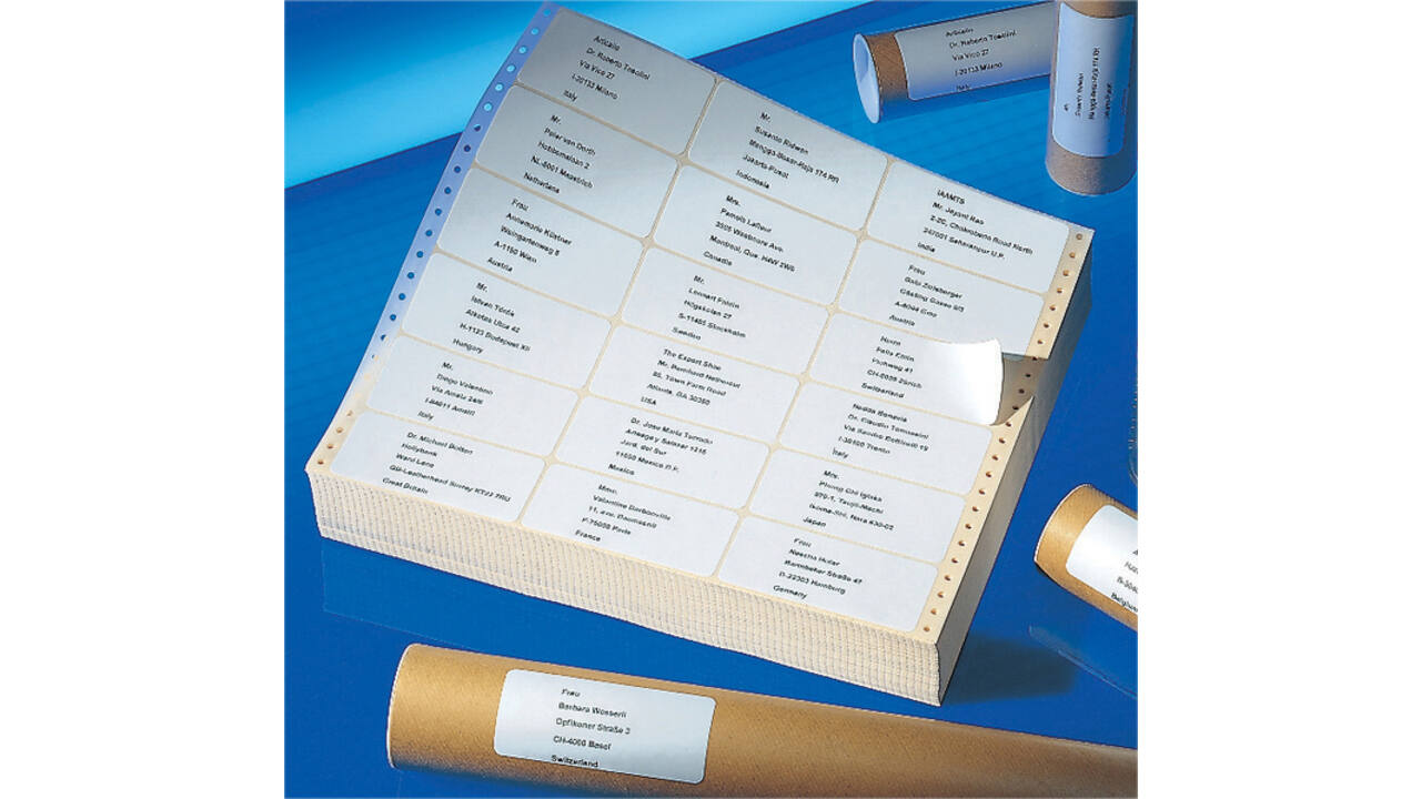 Etiket Avery Zweckform T3014 102x36mm 1-baans wit 4000stuks