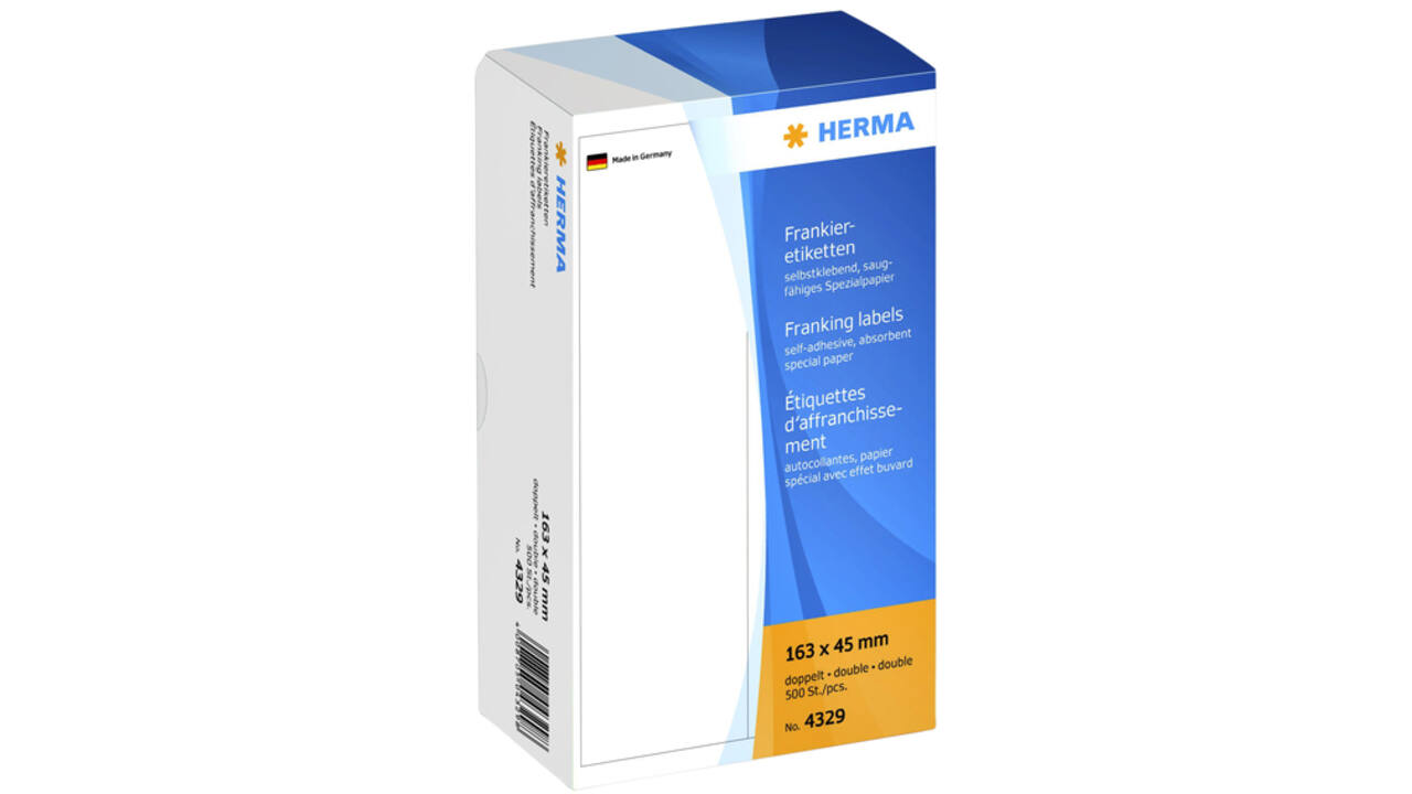 Frankeeretiket HERMA 4322 enkel 163x44mm 500stuks