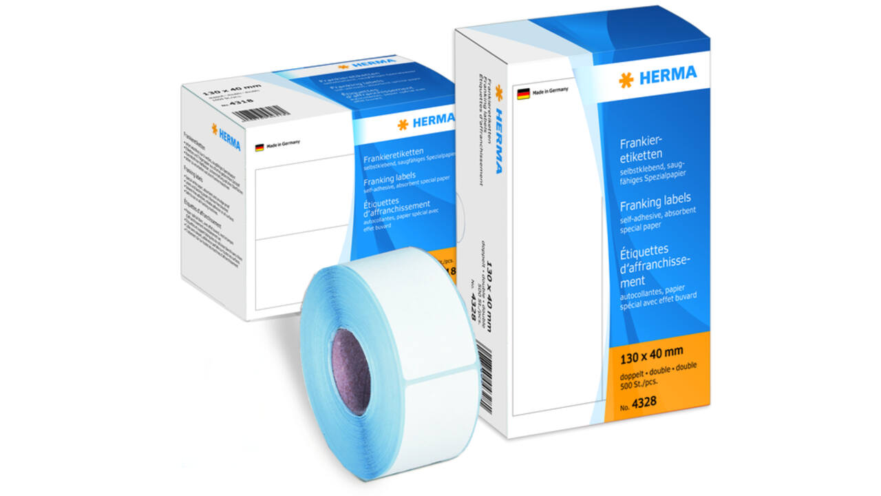 Frankeeretiket HERMA 4322 enkel 163x44mm 500stuks