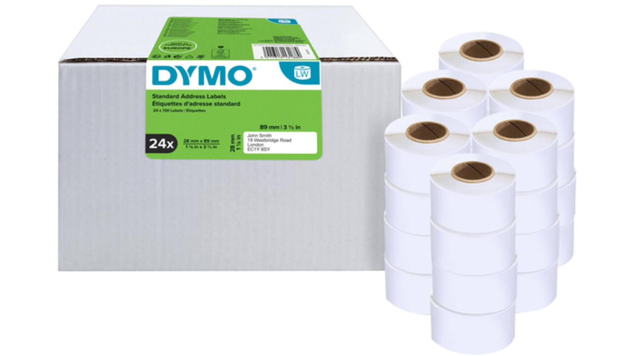 Etiket Dymo LabelWriter adressering 28x89mm 24 rollen á 130 stuks wit