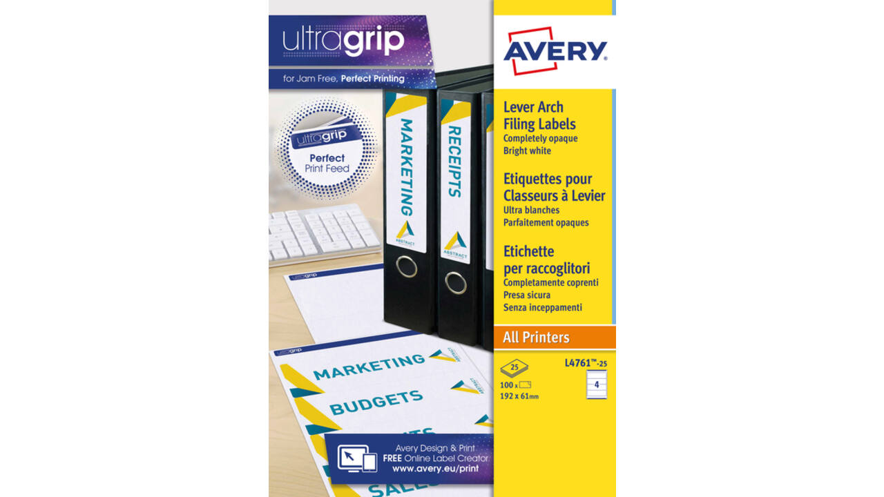 Rugetiket Avery Zweckform breed 61x192mm zelfklevend wit