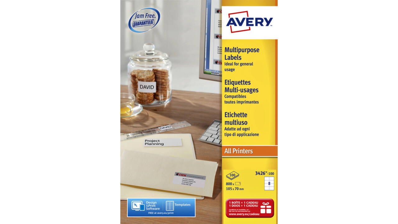 Etiket Avery L4745REV-25 96x63.5mm afneembaar wit 200stuks