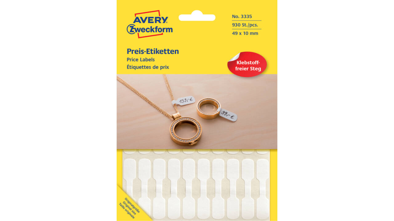 Etiket Avery Zweckform 3335 49x10mm wit 924stuks
