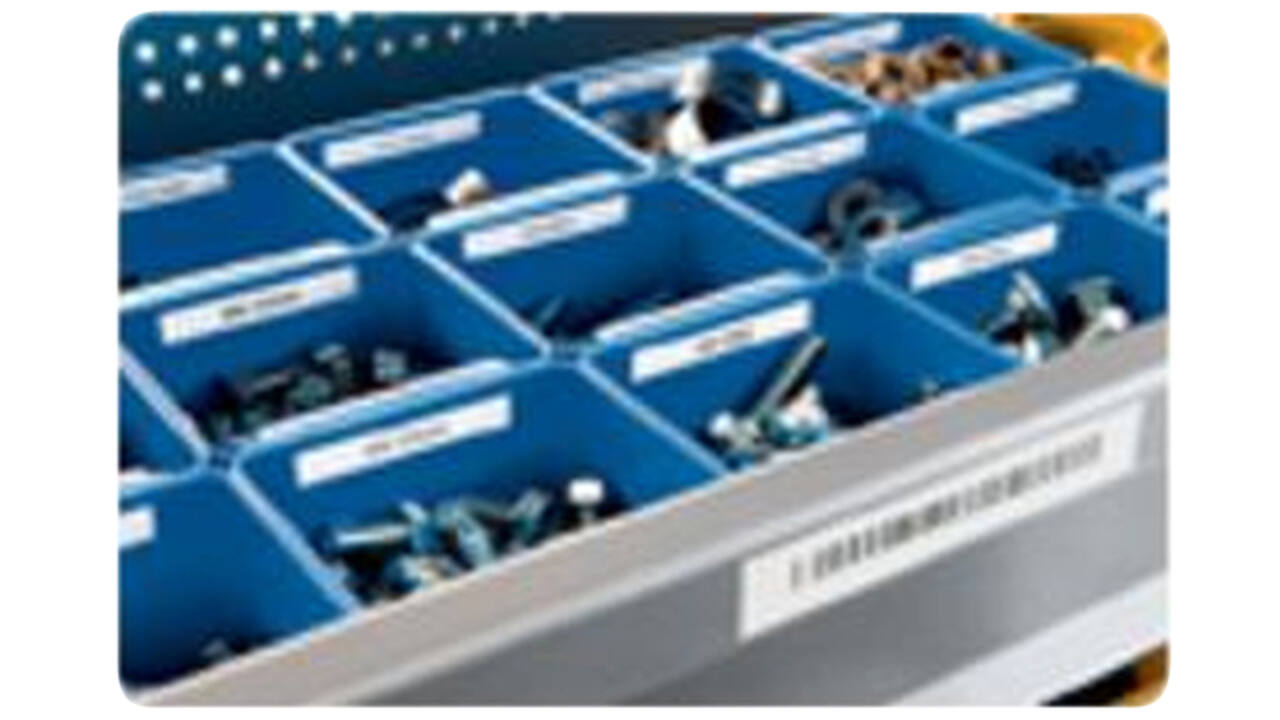 Labeltape Dymo LabelManager D1 polyester 12mm duurzaam zwart op wit