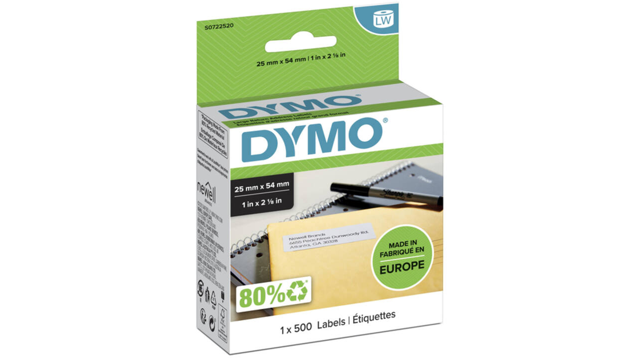 Etiket Dymo LabelWriter adressering 25x54mm 1 rol á 500 stuks wit