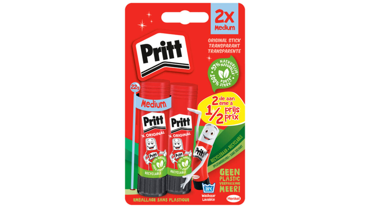 Lijmstift Pritt 22gr op blister à 2 stuks