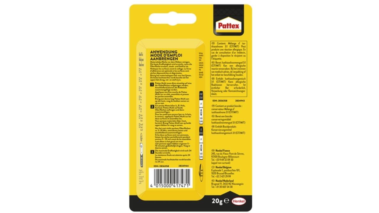Alleslijm Pattex Multi tube 20gram op blister