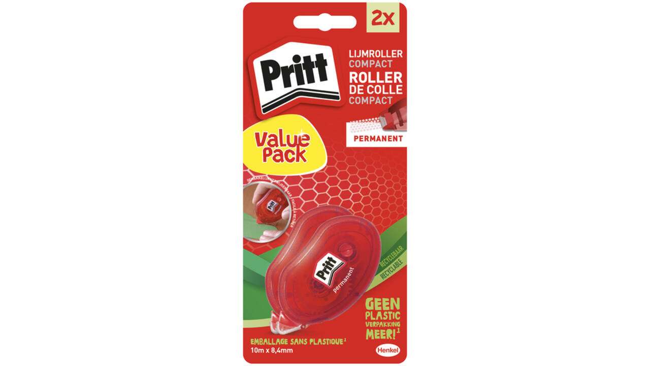 Lijmroller Pritt Compact permanent 2e halve prijs op blister