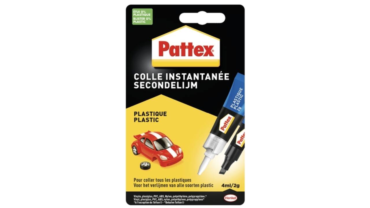 Secondenlijm Pattex all plastic tube 2 gram op blister