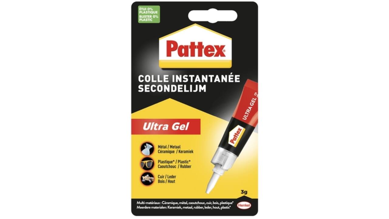 Secondelijm Pattex ultra gel tube 3gram op blister