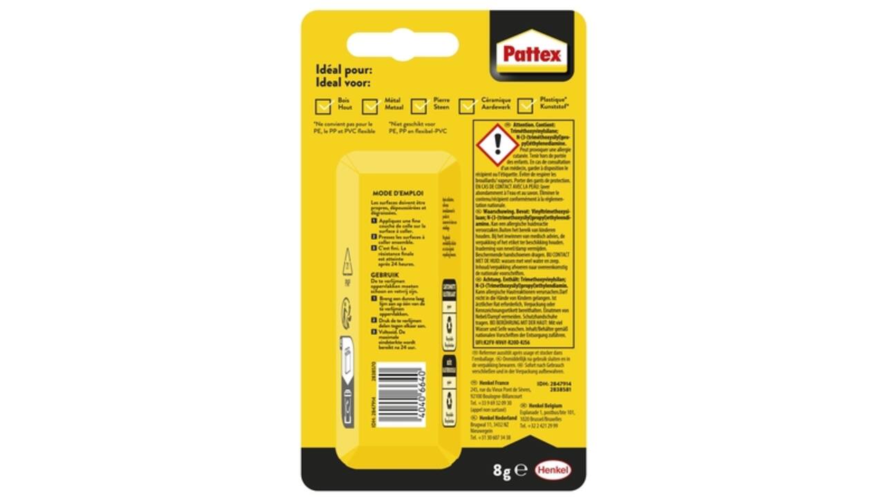 Alleslijm Pattex Repair Extreme tube 8gram op blister