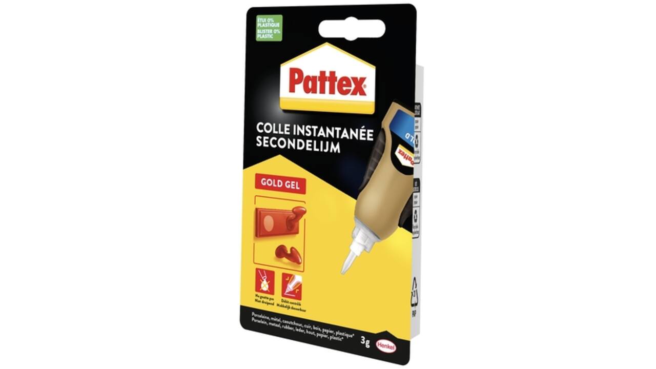 Secondelijm Pattex Gold gel tube 3gram op blister