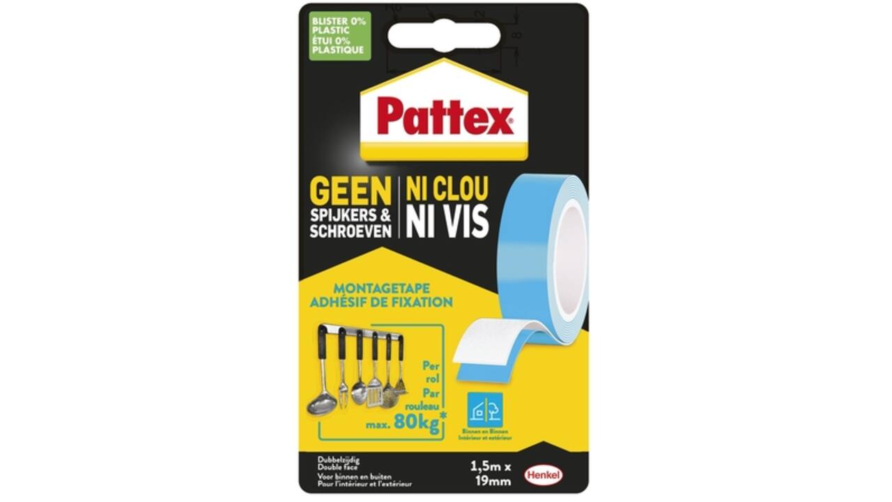 Plakband Pattex Supermontage 20-80kg binnen