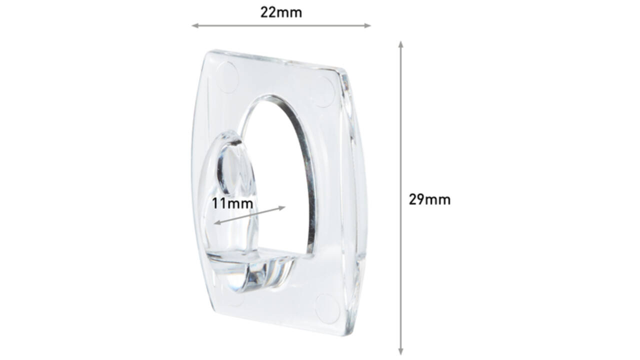 Haak Command mini inclusief bevestigingsstrip transparant 6 stuks