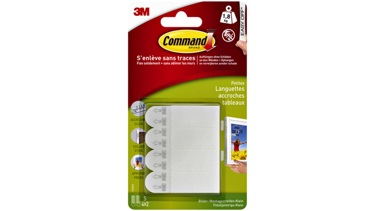 Bevestigingsstrip Command klik vast klein 1,8kg wit