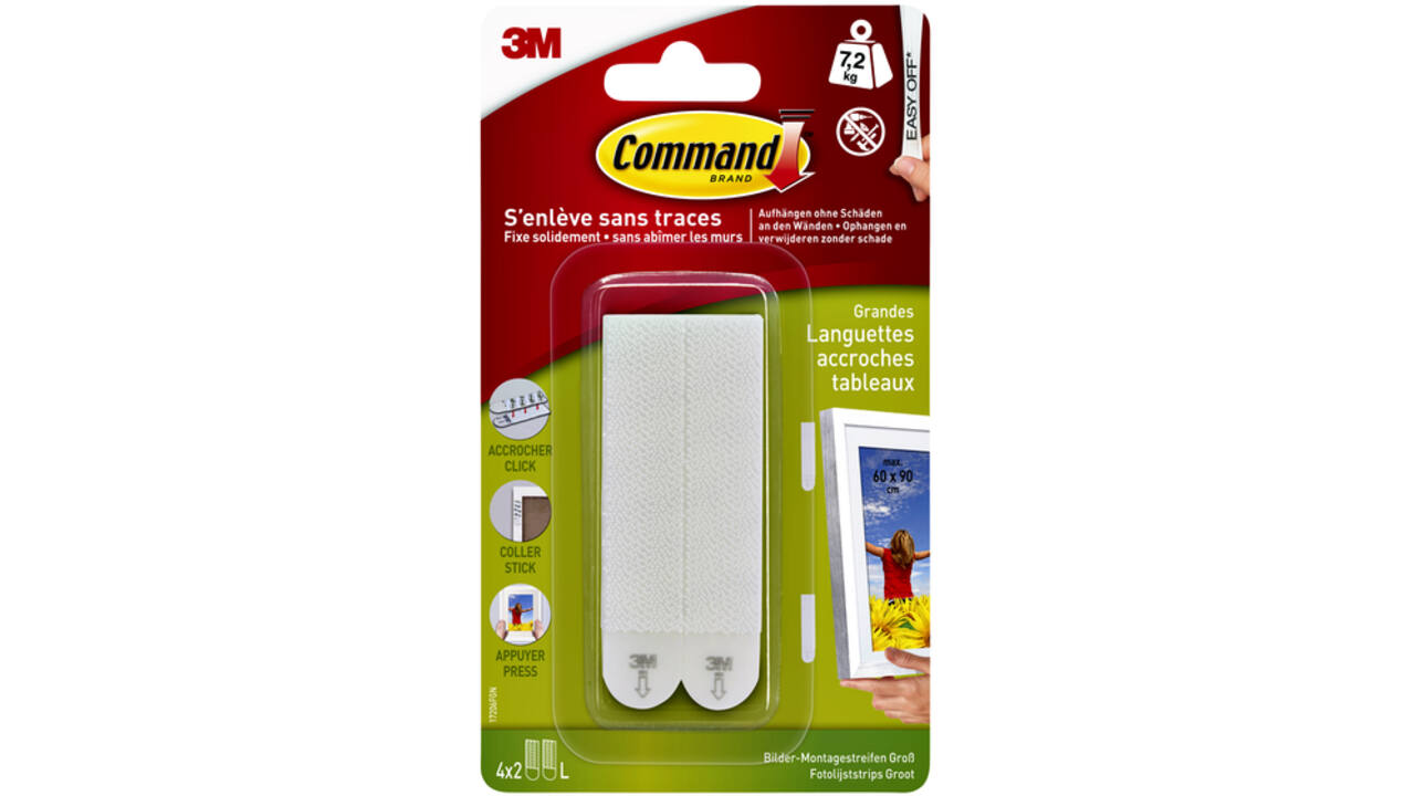 Bevestigingsstrip Command groot klik vast 7,2kg wit