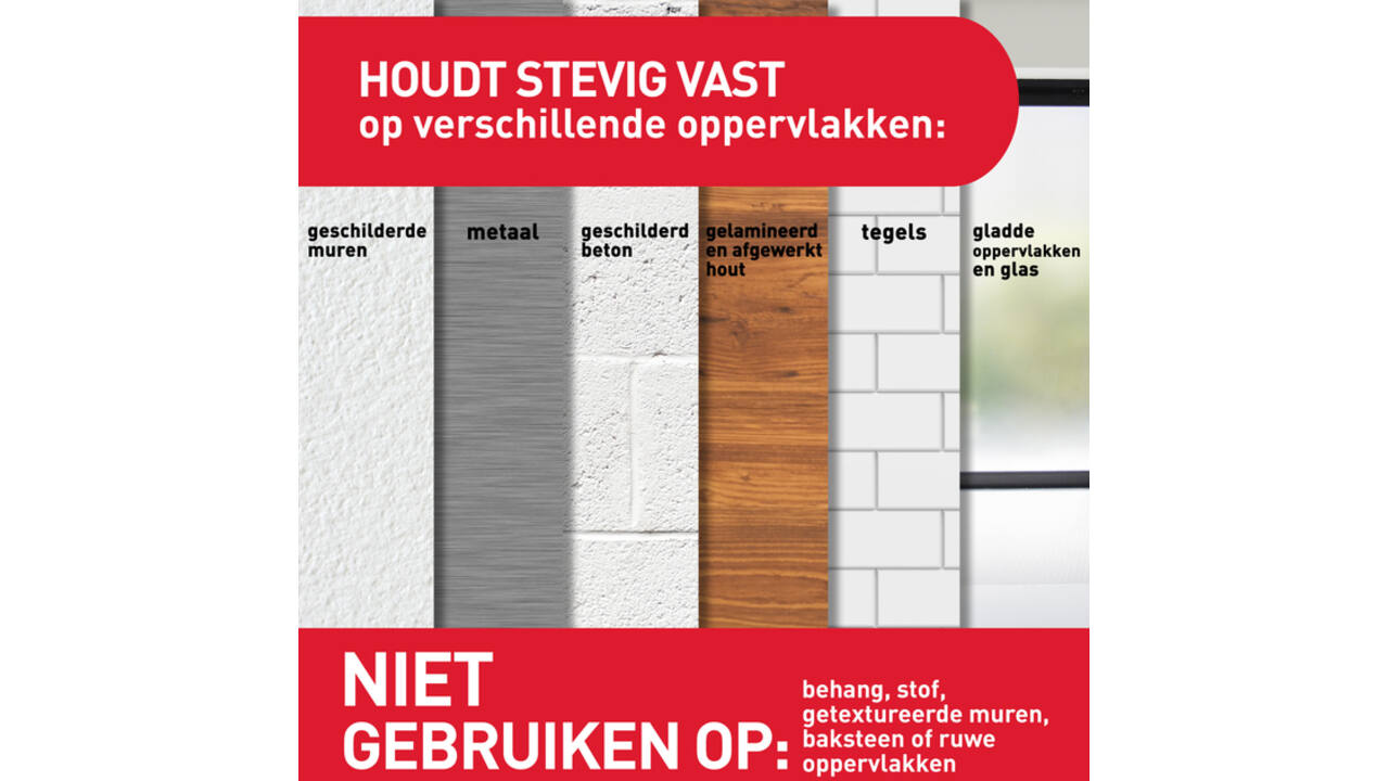 Bevestigingsstrip Command klik vast smal 5,4kg wit