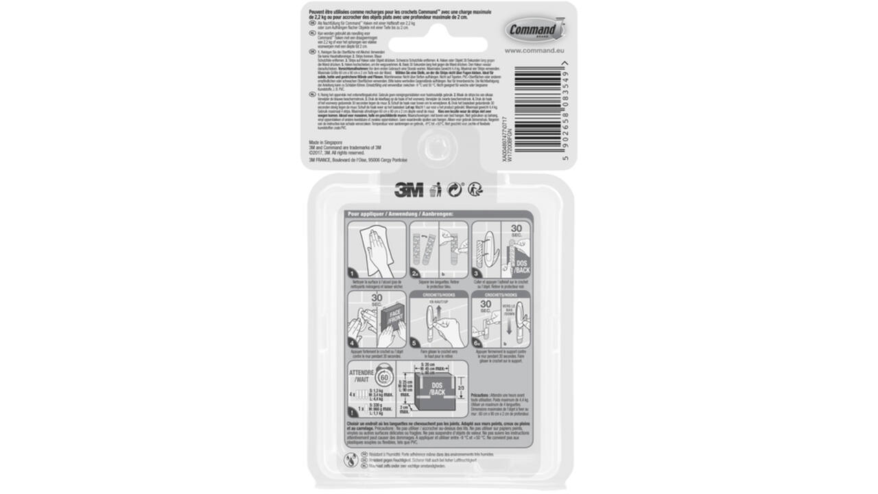 Bevestigingsstrip Command waterbestendig 16 stuks assorti