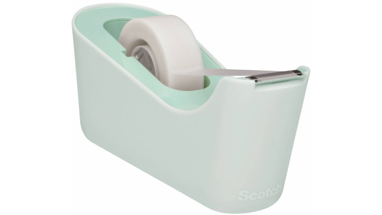 Plakbandhouder Scotch C18 mint + 4 rollen magic tape 19mmx33m