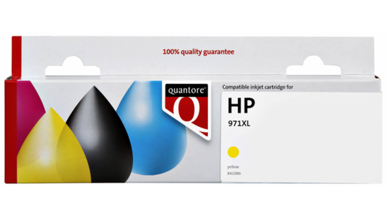 Inktcartridge Quantore alternatief tbv HP CN628AE 971XL geel HC