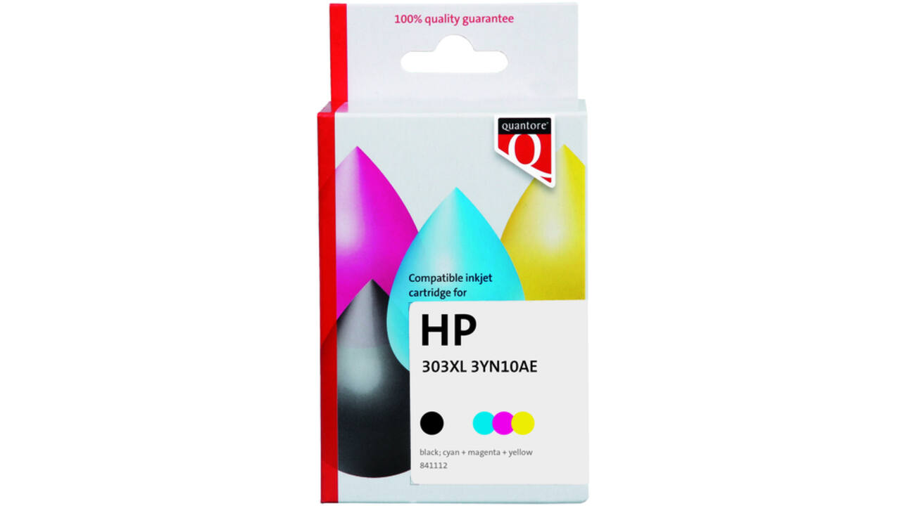 Inktcartridge Quantore alternatief tbv HP 3YN10AE 303XL zwart + 3 kleuren