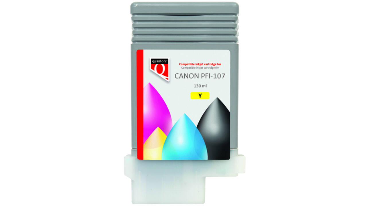Inktcartridge Quantore alternatief tbv Canon PFI-107 geel