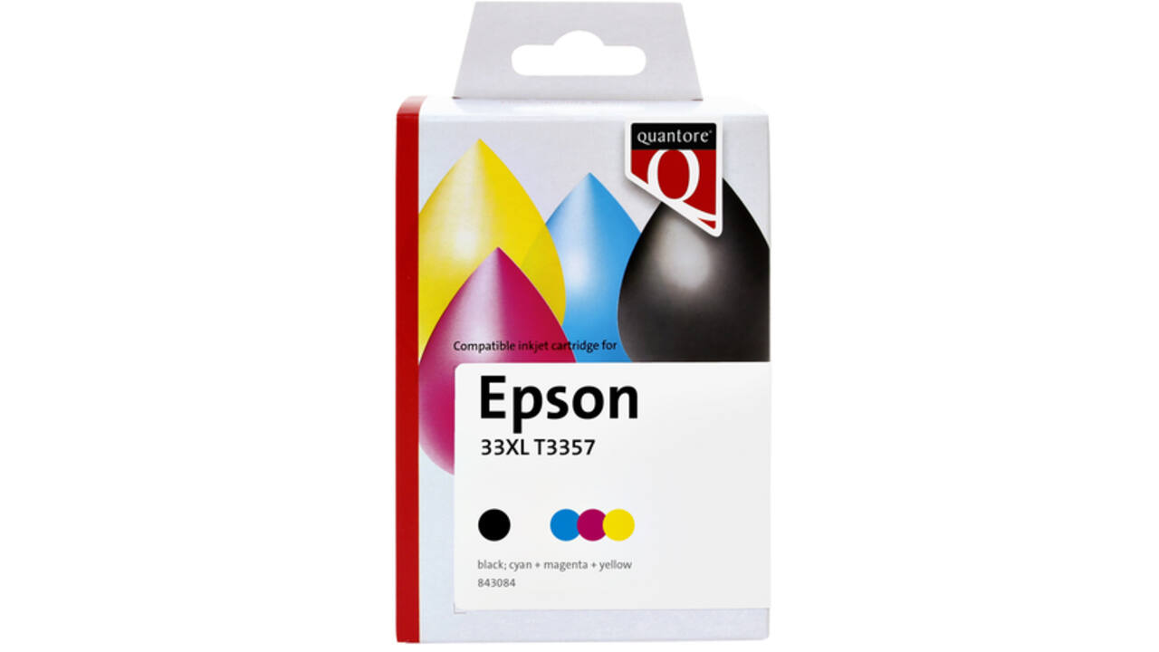 Inktcartridge Quantore alternatief tbv Epson T3357 zwart + 3 kleuren