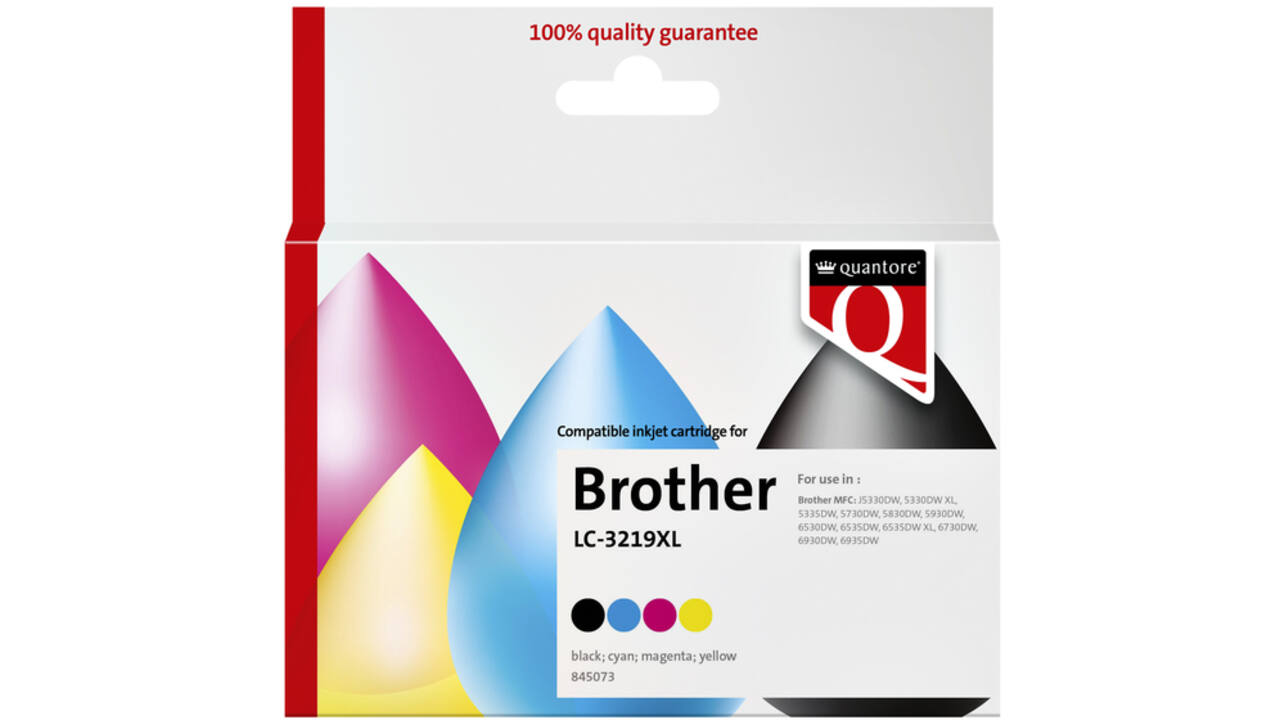 Inktcartridge Quantore alternatief tbv Brother LC-3219XL zwart + 3 kleuren