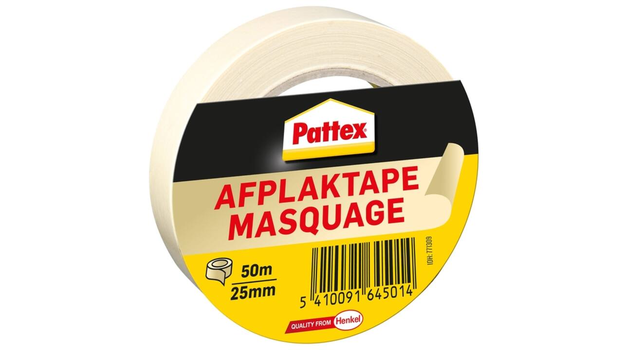 Afplaktape Pattex 25mmx50m creme