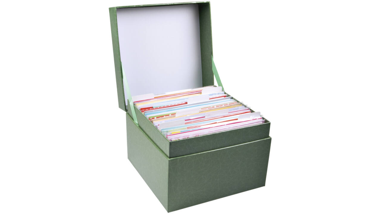 Wenskaartenbox Paperclip diverse thema's 75 kaarten