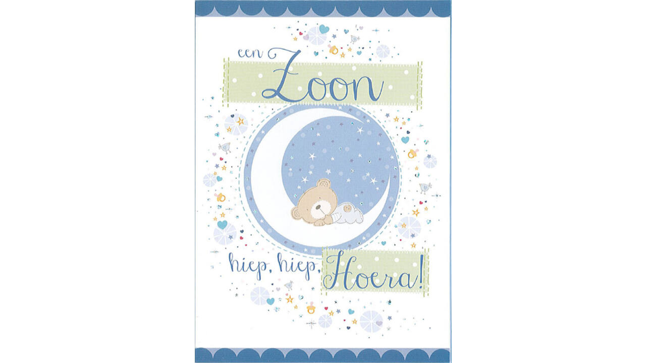 Wenskaart Paperclip navulset geboorte zoon 6 kaarten