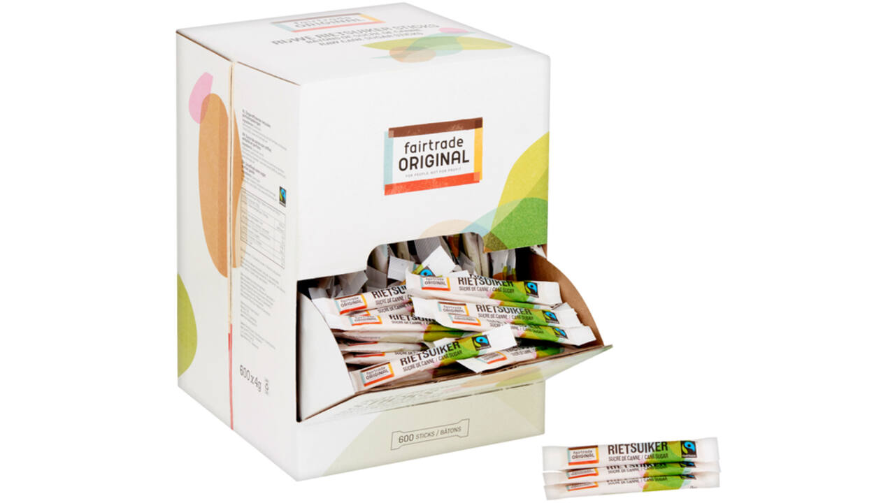 Rietsuikersticks Fairtrade Original 600 stuks