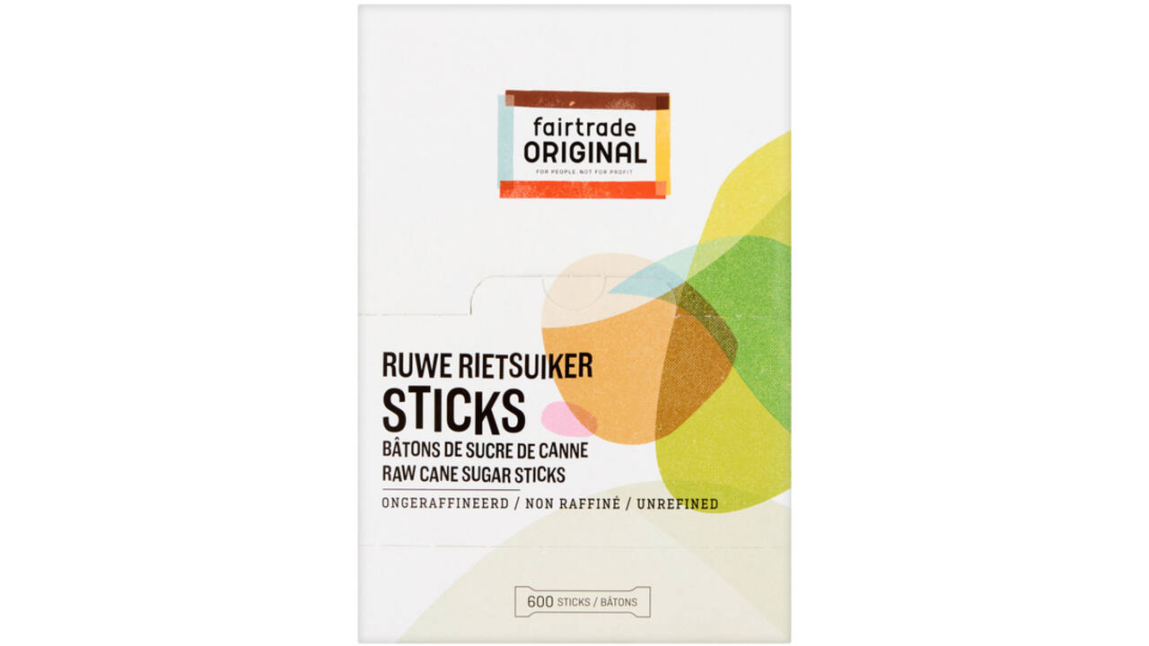 Rietsuikersticks Fairtrade Original 600 stuks