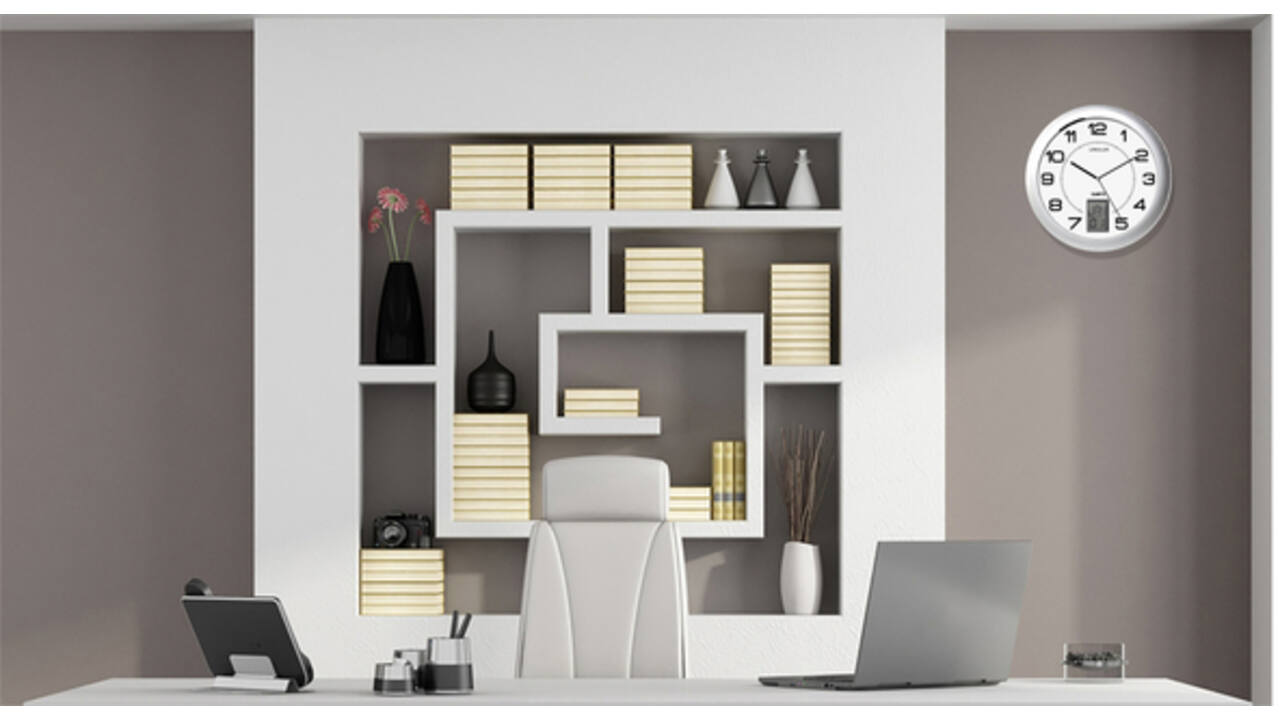 Wandklok Unilux Instinct Ø 30.5cm zilvergrijs/wit