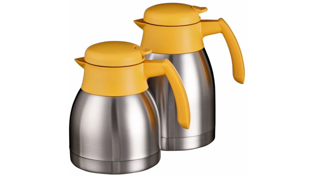 Thermoskan Bravilor dubbelwandig 1.5 liter RVS geel
